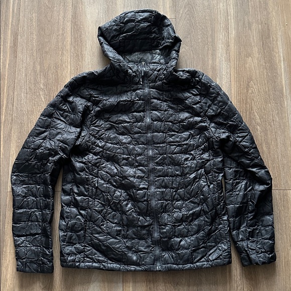 The North Face Black Eco Thermoball Full Zip Jacket Coat Puffer Hoody - Picture 1 of 8